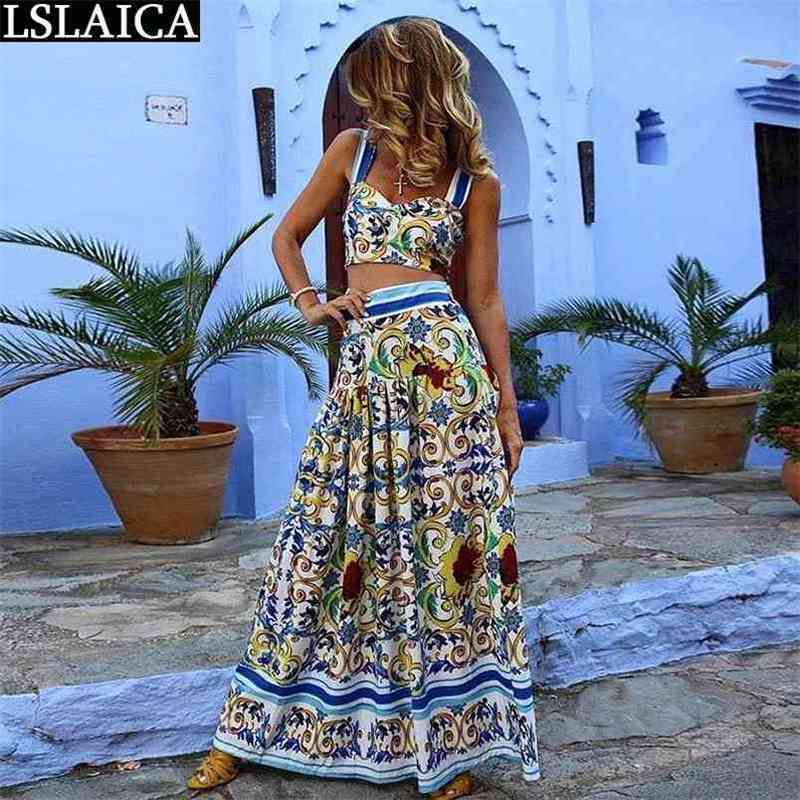 Party Dress Summer Sleeveless Print Bohemian Fashion Elegant Vintage Femme Streetwear Hollow Out Sexy Female 210515