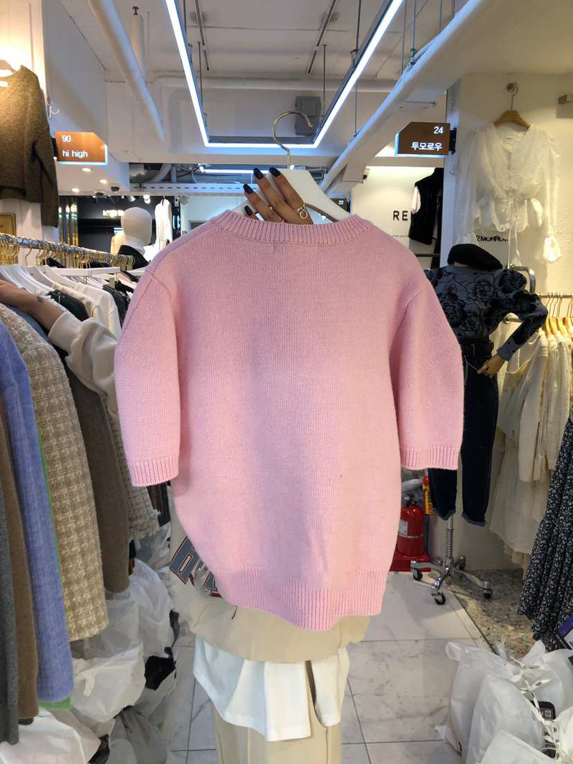 Nomikuma Korean Sweet Short Sleeve Knitted Pullovers Causal O-neck Women Sweater Spring New Elegant Knitwear Jumpers 6F273 210427