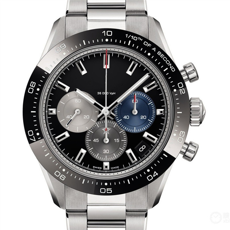 Swiss brand men's watch steel automatic quartz movement multi-function black dial moon professional wide arrow chronograph, Slivery;brown
Swiss brand men's watch steel automatic quartz movement multi-function black dial moon professional wide arrow chronograph, Slivery;brown