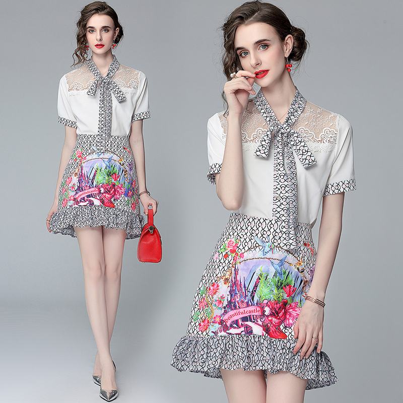 Dropshipping Spring Summer Fall 2pcs Women Ladies Casual Party Sets Vintage Print Bow Tie Scarf Neck Short Sleeve Tops Shirt Blouse Mini Short Skirt Suits Outfits, Oh1932
Dropshipping Spring Summer Fall 2pcs Women Ladies Casual Party Sets Vintage Print Bow Tie Scarf Neck Short Sleeve Tops Shirt Blouse Mini Short Skirt Suits Outfits, Oh1932