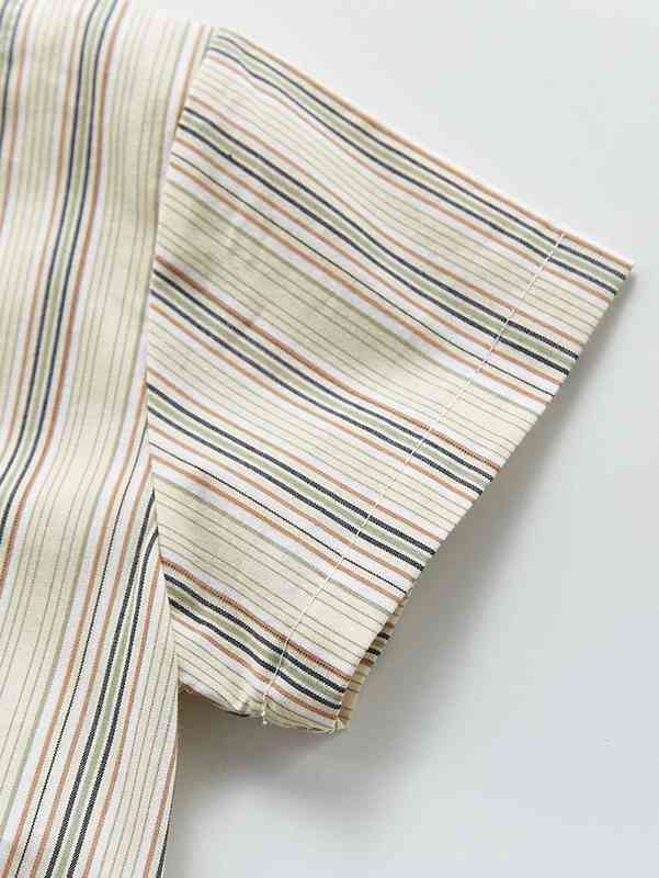 Baby Block Striped Button Back Dress SHE