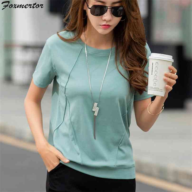Cotton T Shirts Summer Harajuku Female Women Tops Tee Shirt Loose Fit Basic TShirt Ladies Short Sleeve Undershirt HH09 210720, Blue
Cotton T Shirts Summer Harajuku Female Women Tops Tee Shirt Loose Fit Basic TShirt Ladies Short Sleeve Undershirt HH09 210720, Blue