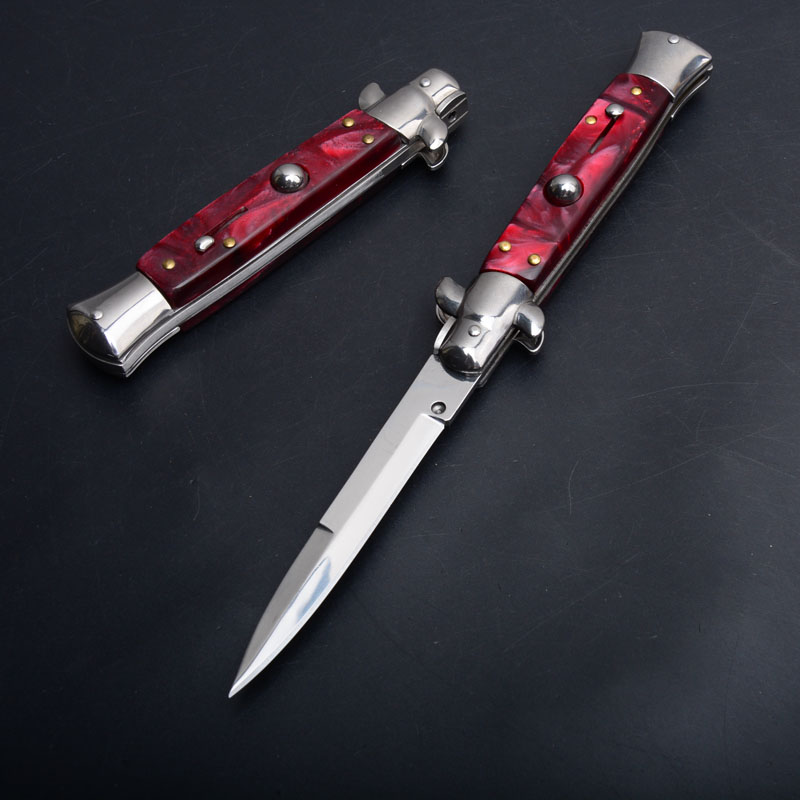 The 9 Inch ACK Red Godfather Stiletto Mafia Horizontal Folding knife Automatic Pocket knives EDC Tools
The 9 Inch ACK Red Godfather Stiletto Mafia Horizontal Folding knife Automatic Pocket knives EDC Tools