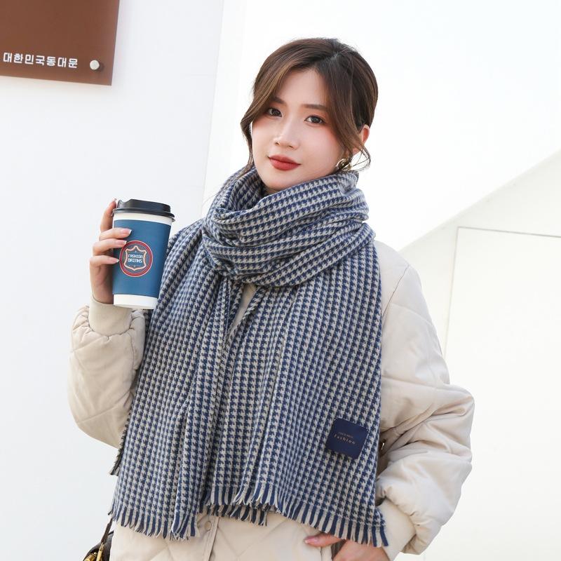 Scarves 2021Korean Autumn And Winter Label Thousand Bird Grid Imitation Cashmere Women's Scarf Thickened Warm Long Tassel With Shawl
Scarves 2021Korean Autumn And Winter Label Thousand Bird Grid Imitation Cashmere Women's Scarf Thickened Warm Long Tassel With Shawl