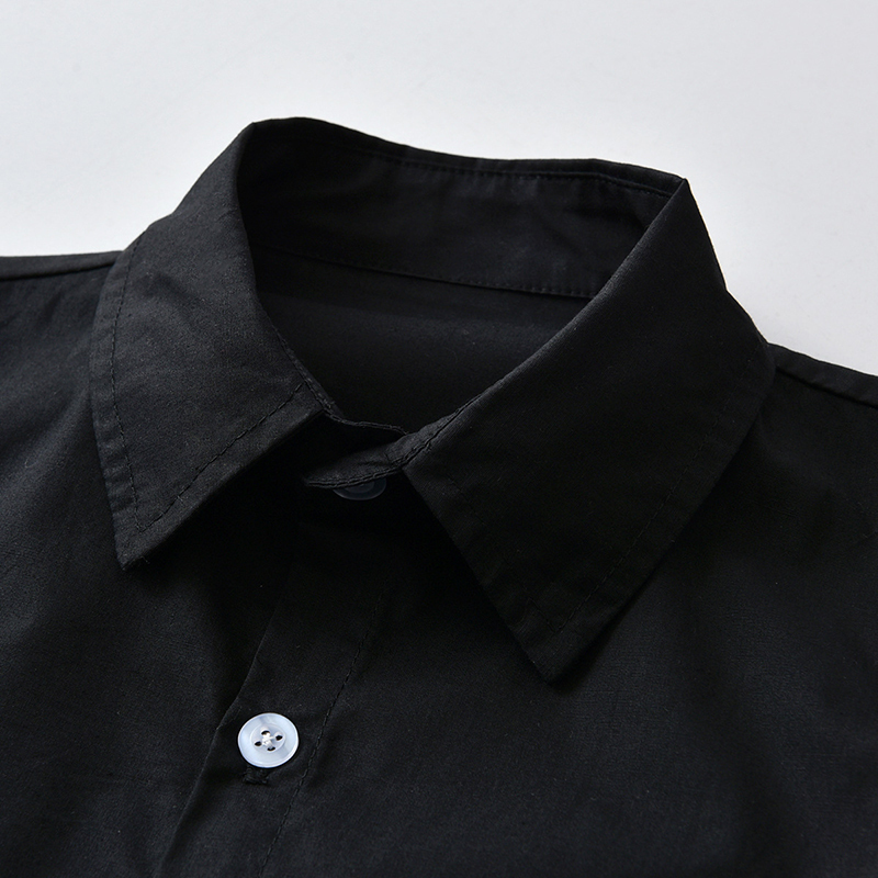 Spring Autumn Baby Boy Shirts Black Long Sleeve Lapel Cardigan Shirt Casual Kids Gentleman Blouses Tops Toddlers Boys Clothes 220314