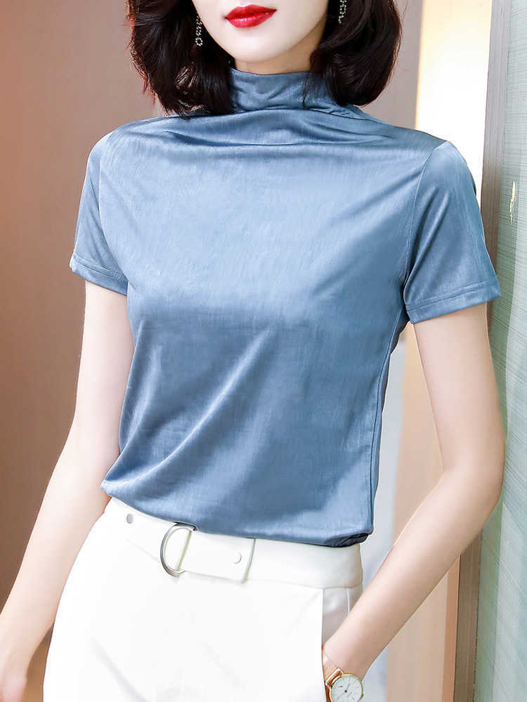 Korean Fashion Mesh Women Blouses Solid Office Lady Shirt and Blouse Long Sleeve Blusas Largas Plus Size XXXL Womens Sexy Tops 210531