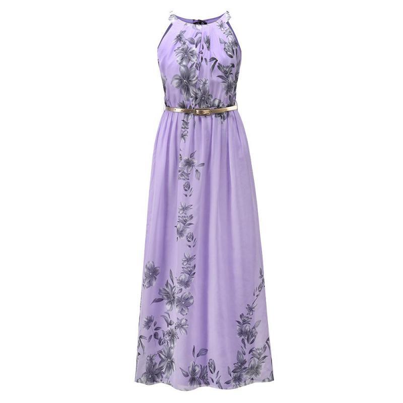 Women Dress Printed Bohemia es Sexy Long Print Floral Maxi Sleeveless Lace Up Halter Beach es Summer 210513