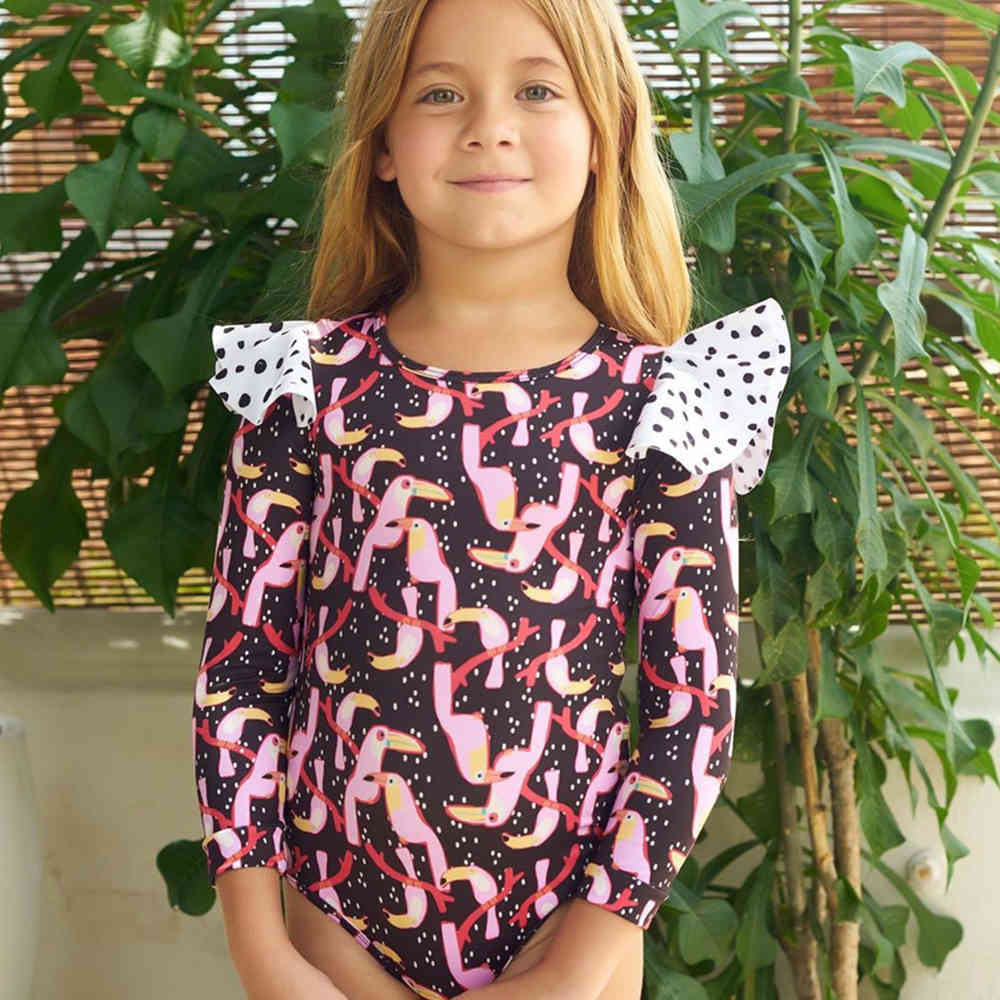 Swimsuit Women Sunscreen Swimwear Mother Daughter Swimsuits Matching Outfits Beachwear Mommy And Me Bathing Suits 210521