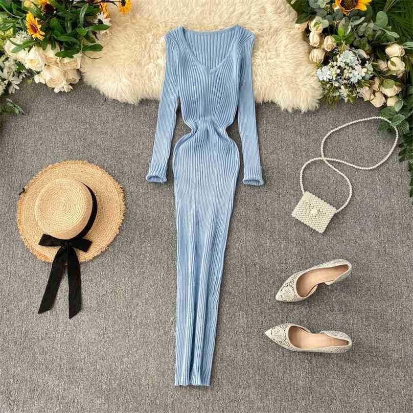 Spring Autumn Bodycon Sexy Dress Women Long Sleeve V Neck Solid Midi es Ladies Elegant Knitted Swaeter Robe 210525, Red
Spring Autumn Bodycon Sexy Dress Women Long Sleeve V Neck Solid Midi es Ladies Elegant Knitted Swaeter Robe 210525, Red