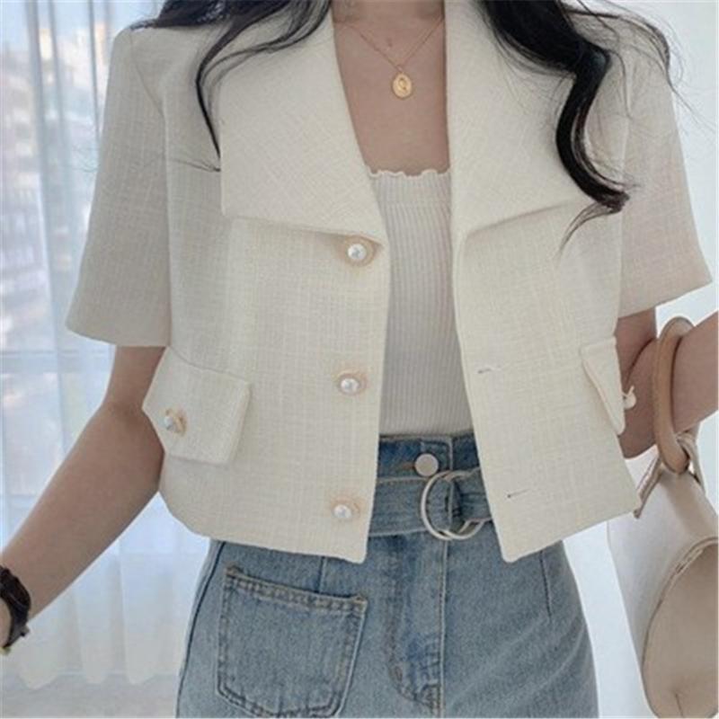 Women's Suits & Blazers Blazer Women 2022 Summer Fashion Suit Female Korean Loose Casual Short Tops Office Lady Single Breasted White Coat F, White;black
Women's Suits & Blazers Blazer Women 2022 Summer Fashion Suit Female Korean Loose Casual Short Tops Office Lady Single Breasted White Coat F, White;black