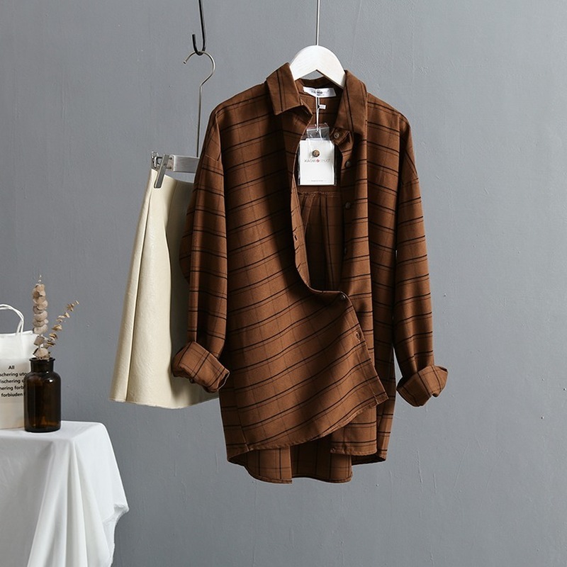 Front Short Back Long Shirt Turn-Down Collar Casual Tops Autumn Vintage Loose Sleeve Oversize Women Blouse 10870 210427