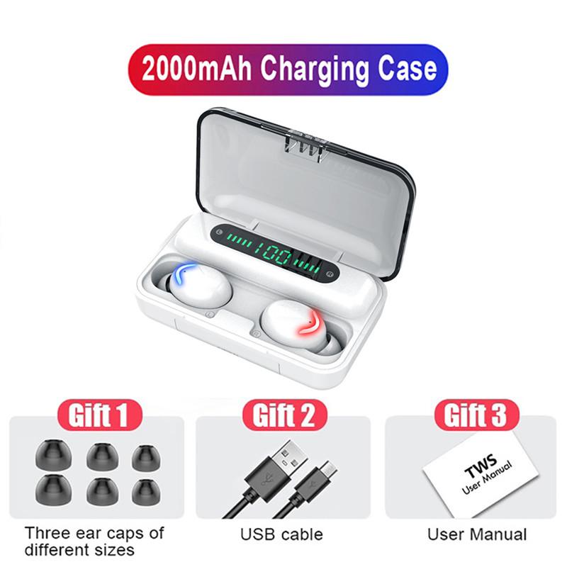 F9-5C TWS Wireless Bluetooth Earphones Headphones 2200mAh Charging Box With Microphone Sport Waterproof Headsets Earbuds