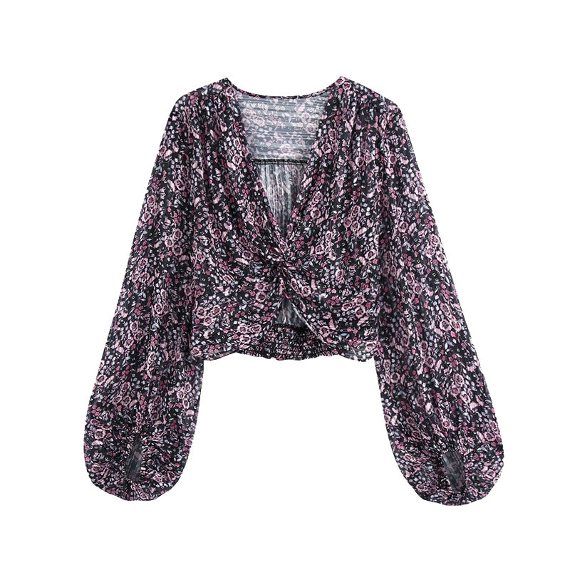 Women Fashion With Bow Tied Floral Print Cropped Blouses Vintage V Neck Puff Sleeve Female Shirts Blusas Chic Tops 210521, As picture
Women Fashion With Bow Tied Floral Print Cropped Blouses Vintage V Neck Puff Sleeve Female Shirts Blusas Chic Tops 210521, As picture