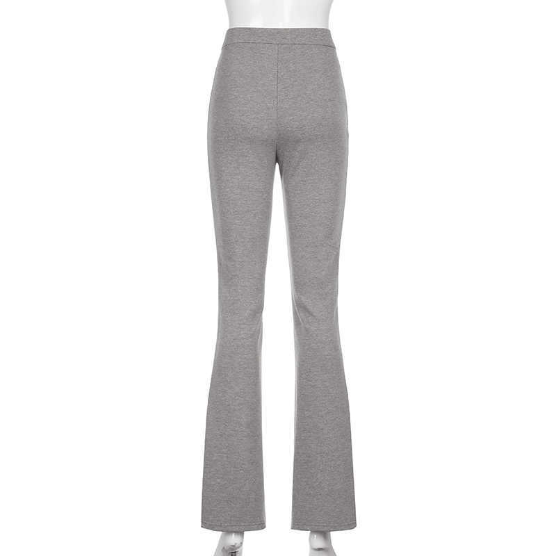 Streetwear Solid Sweatpants Tracksuit Women's Sports Pants Casual High Waist Side Split Autumn Skinny Long Trousers Capris 211006