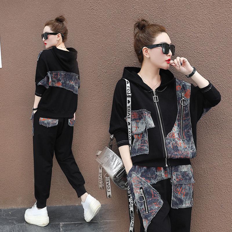 Sports Suit Female Plus Size Women Clothing Woman Sweatshirts Tracksuit Pants Outfit 2 Piece Set 2021 Spring XC414 Women's Two, Black
Sports Suit Female Plus Size Women Clothing Woman Sweatshirts Tracksuit Pants Outfit 2 Piece Set 2021 Spring XC414 Women's Two, Black