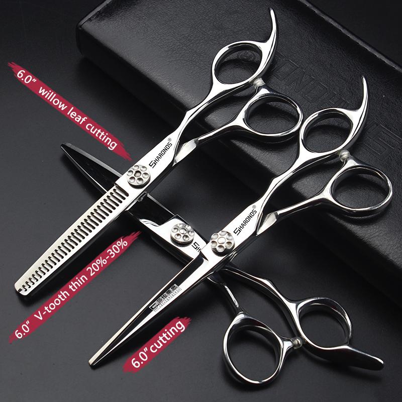 Hair Scissors Hairdressing Tool 6-inch Flat Cut Seamless Tooth Combination Set Barber Special Professi