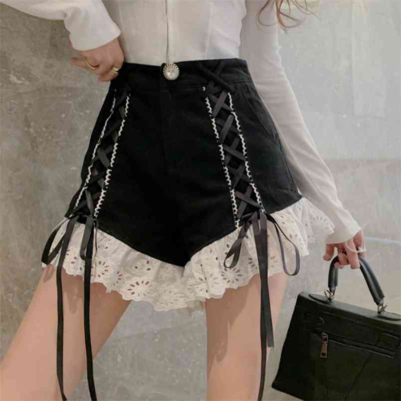 Summer Women Fashion Shorts Tie High Waist Female Casual Ladies Lace Ruffles Wide leg Short Pants Femme 210519, Black
Summer Women Fashion Shorts Tie High Waist Female Casual Ladies Lace Ruffles Wide leg Short Pants Femme 210519, Black