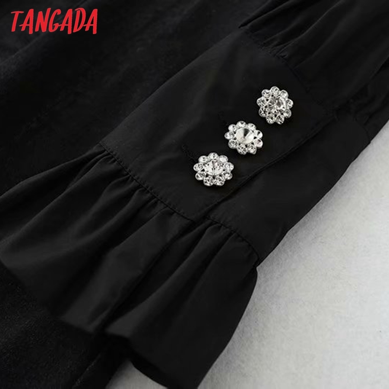 Fashion Women Denim Patchwork Shirt Long Sleeve High Street Ladies Mini Dress 5B17 210416