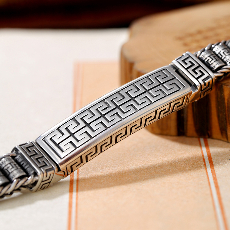 Brand New National Tide Back Word Pattern Handwoven Bracelet for Men Domineering Korean Version of The Trendy Personality Retro A