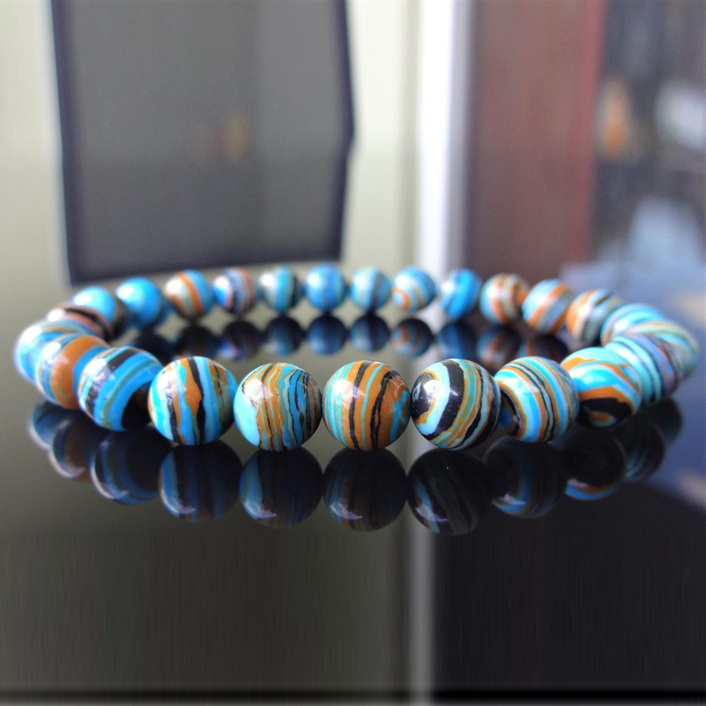 MG1192 Natural 6 mm Banded Blue Malachite Gemstone Bead Bracelet for Men A Grade Natural Stone Energy Bracelet, Black
MG1192 Natural 6 mm Banded Blue Malachite Gemstone Bead Bracelet for Men A Grade Natural Stone Energy Bracelet, Black