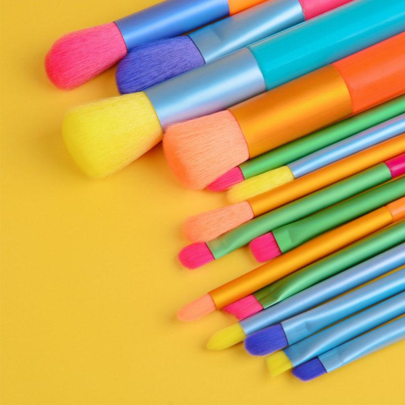 Makeup Brushes 10/15PCS Set Female Foundation Eye Shadow Eyeliner Multicolor Handle Professional Beauty Tool Make Up Maquillaje