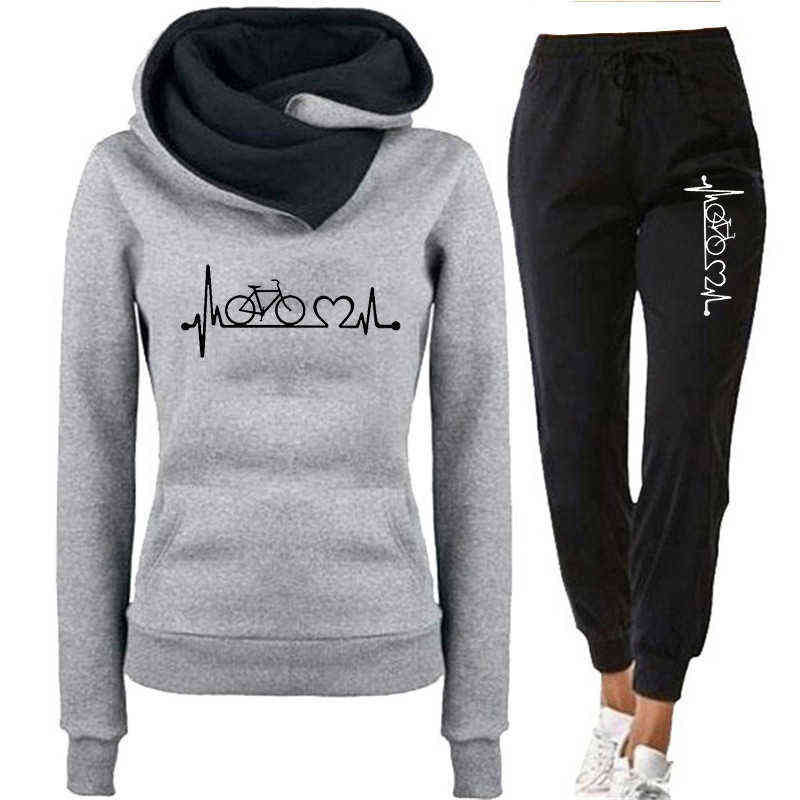 Female Hoodies+Pants Suits Women's Tracksuit Winter Outfits Spring Autumn Sweatshirts Women Clothing 211108