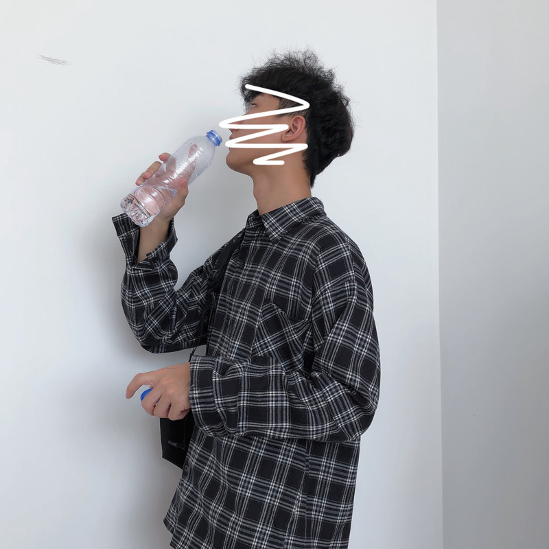 IEFB men's wear vintage long sleeve plaid shirts spring chic classic casual loose blouse tops 9Y6704 210524