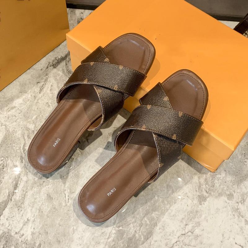 Designers Women Printing Slides Slippers Paris Vintage Genuine Leather Cross Strap Flat Heel high quality Scuffs designer Slipper Old Flower Print Sandals, Chocolate
Designers Women Printing Slides Slippers Paris Vintage Genuine Leather Cross Strap Flat Heel high quality Scuffs designer Slipper Old Flower Print Sandals, Chocolate