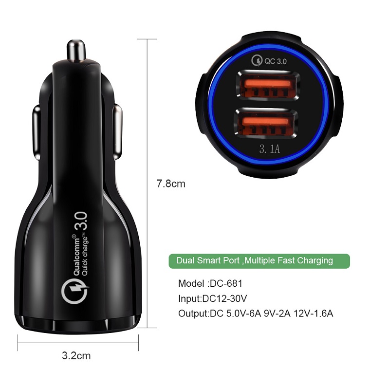 USB Charger Quick 3.0 Mobile Phone QC3.0 Dual Port Fast for Samsung Tablet Car-Charger
USB Charger Quick 3.0 Mobile Phone QC3.0 Dual Port Fast for Samsung Tablet Car-Charger
