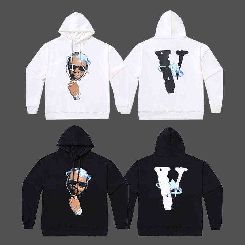 High quality Vlones hip hop star portrait back large V loose casual Hoodie men' and women' autumn, White
High quality Vlones hip hop star portrait back large V loose casual Hoodie men' and women' autumn, White