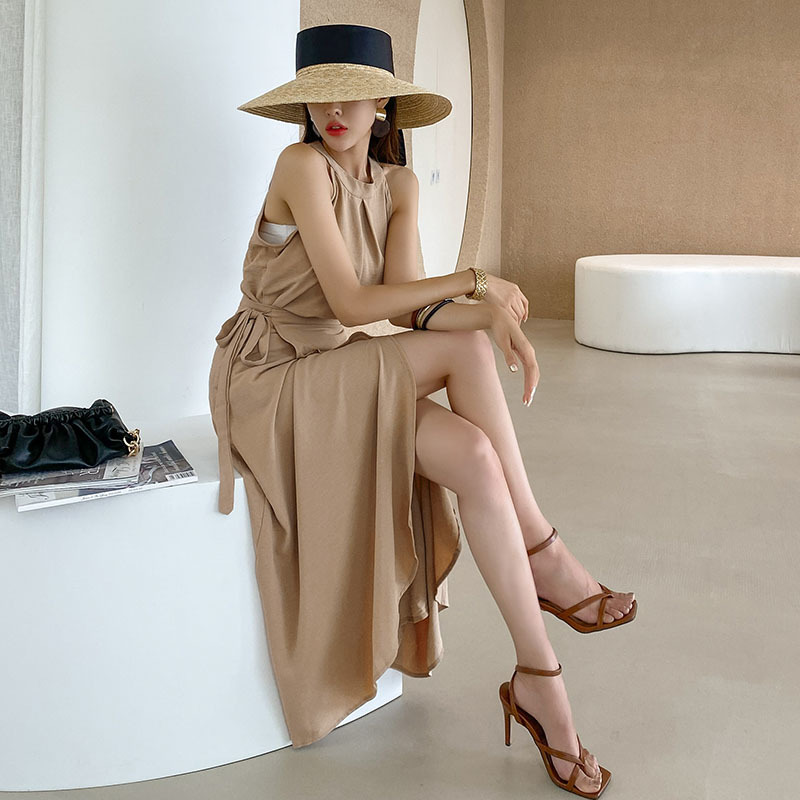 Women Summer Dress Suits OL Sexy Off Shoulder Halter Vest+High Waist Skirt Plus Size Work Wear Solid 2 Piece Set 210421