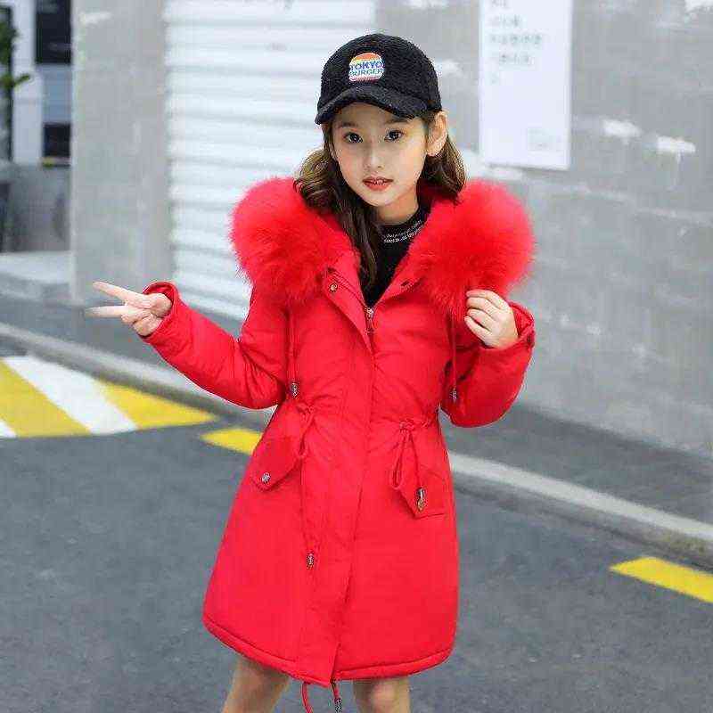 Winter Jacket for Girl clothes Russian Children parka Snowsuit Plus Velvet Warm Hooded Outerwear Coat Kids Teenage clothing 211027
