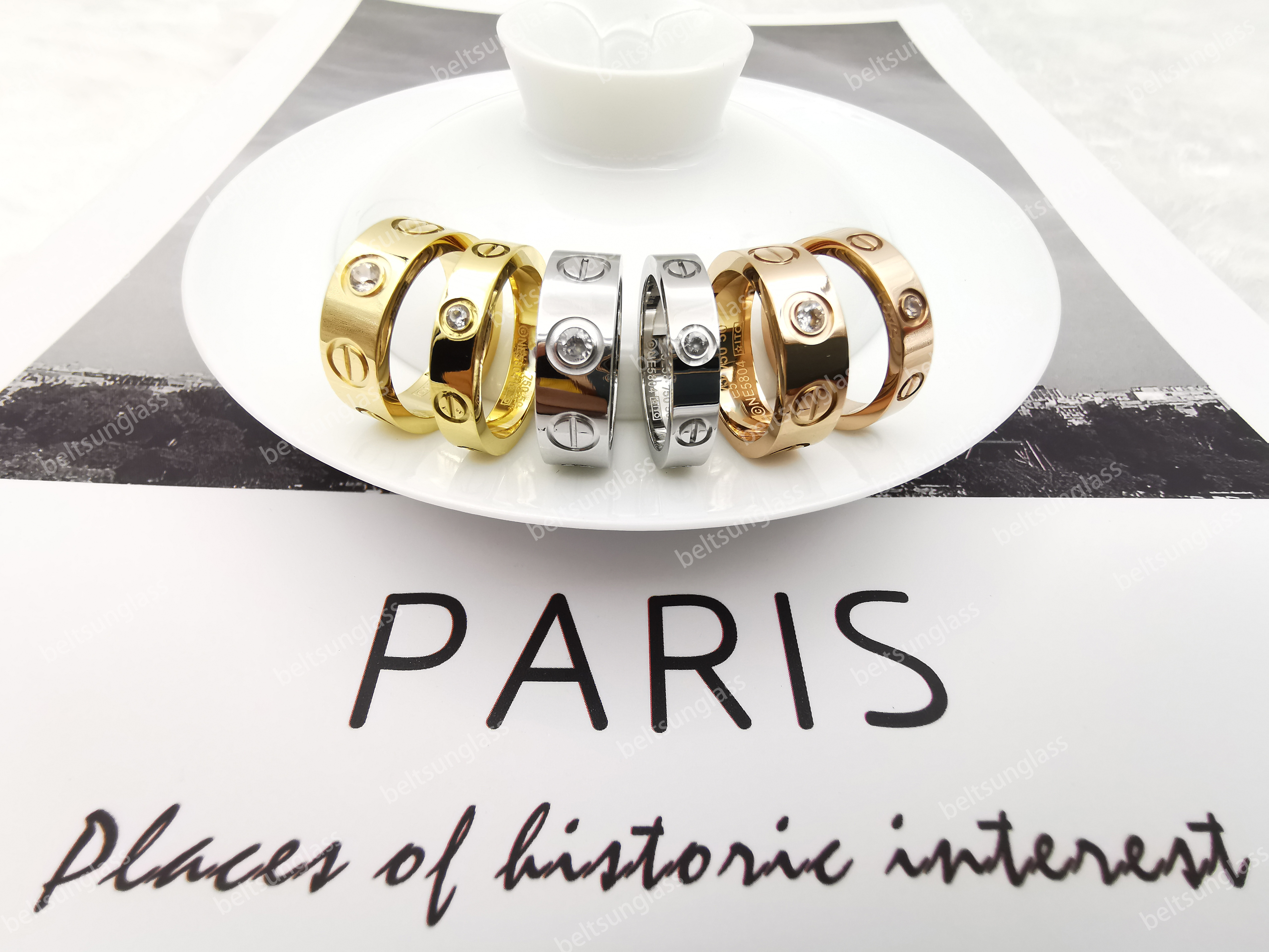 Fashion Brand Jewelry Diamond Love Ring Rose Gold Designers Rings for Wedding Anniversary or Gift Complimented with the Bracelet, Silver
Fashion Brand Jewelry Diamond Love Ring Rose Gold Designers Rings for Wedding Anniversary or Gift Complimented with the Bracelet, Silver