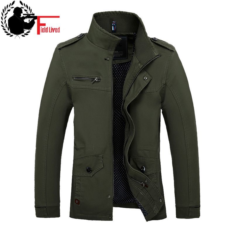 Autumn Men Slim Fit Military Jacket Coats Outerwear Stand Collar Casual Coats Male Business Style Army Green Clothes Khaki 210518, Black
Autumn Men Slim Fit Military Jacket Coats Outerwear Stand Collar Casual Coats Male Business Style Army Green Clothes Khaki 210518, Black