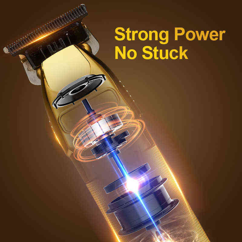 Professional Hair Trimmer Gold Electric For Men Cordless Rechargeable Shaver Barber Cutting Machine T Styling 220121