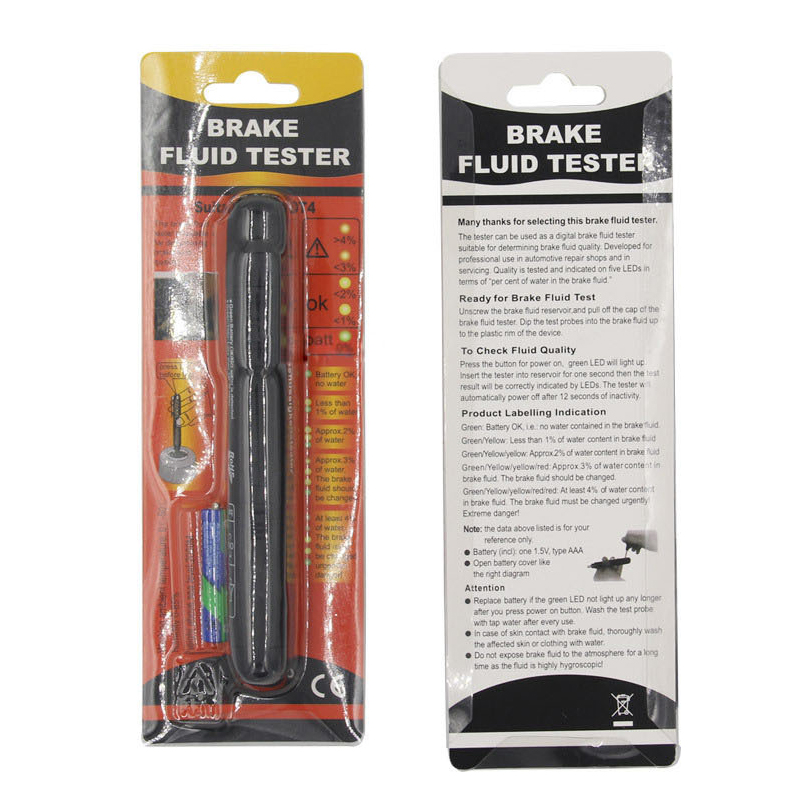 Car Brake Fluid Tester Mini Electrical Test Tool Brakes Liquid Tests Pen 5 LED Indicator Auto Oil Testing Diagnostic Tools