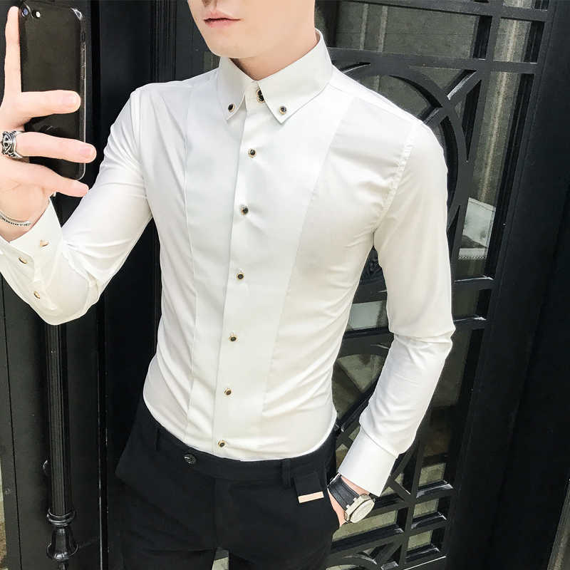 British Style Shirts for Men Fashion Men Clothing Summer Half Sleeve Men Casual Shirts Slim Fit camisas para hombre 3XL-M 210714