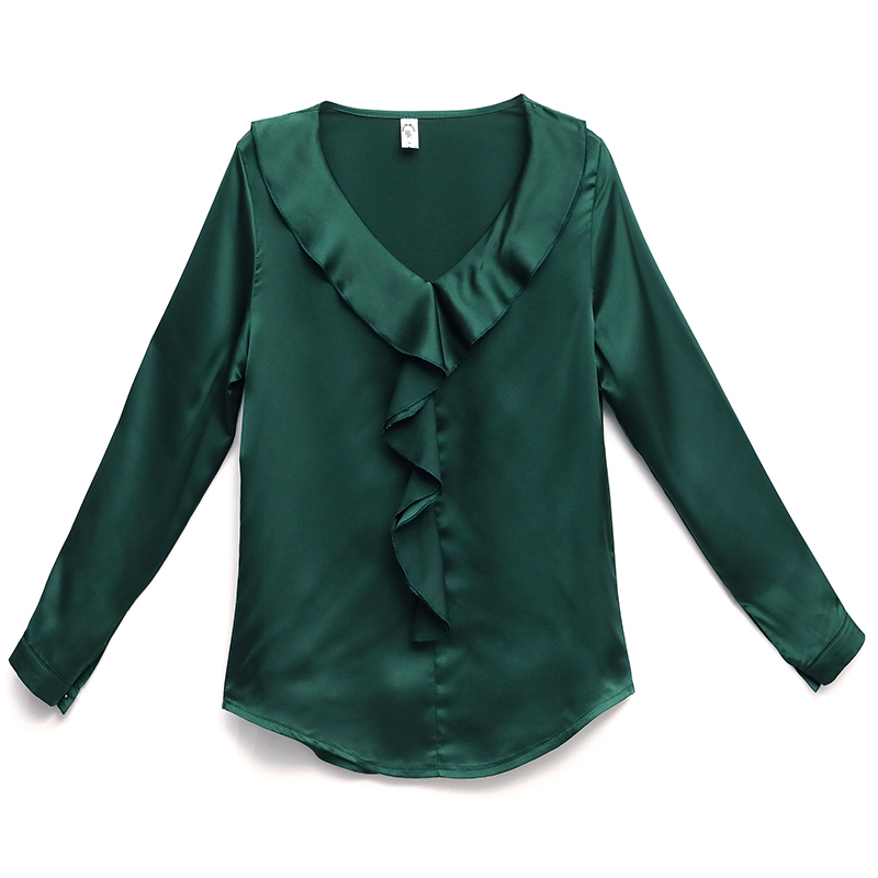 Fashion Womens Tops And Blouses V Collar Office Chiffon Shirt Female Long Sleeve Shirts Blusas 2355 50 210508