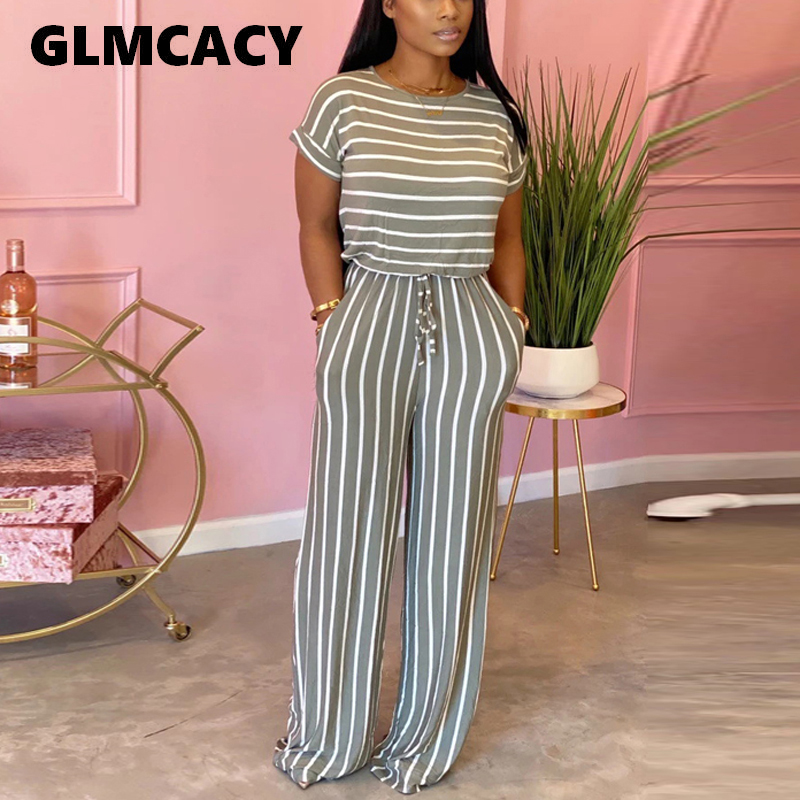 Women Causal Striped Short Sleeve Jumpsuit Plus Size Loose Fit Summer Long Pants Daily Overalls Comfy Jumpsuit, Black
Women Causal Striped Short Sleeve Jumpsuit Plus Size Loose Fit Summer Long Pants Daily Overalls Comfy Jumpsuit, Black