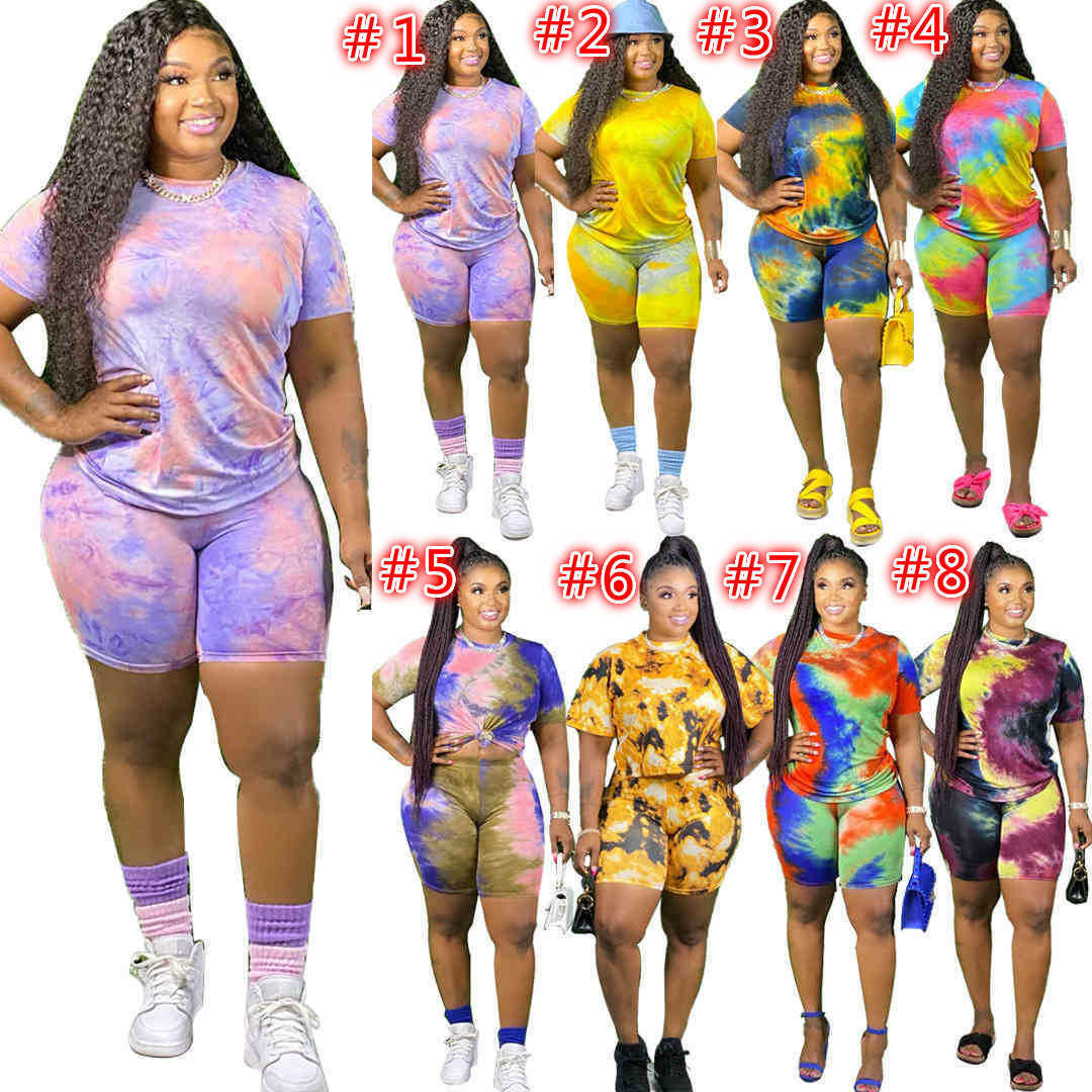 Plus Sizes Women Tracksuits Two Pieces Set Outfits Designer Tie Dye Short Sleeved Loose T Shirt Shorts Ladies Summer Casual Suits 615, Purple black
Plus Sizes Women Tracksuits Two Pieces Set Outfits Designer Tie Dye Short Sleeved Loose T Shirt Shorts Ladies Summer Casual Suits 615, Purple black
