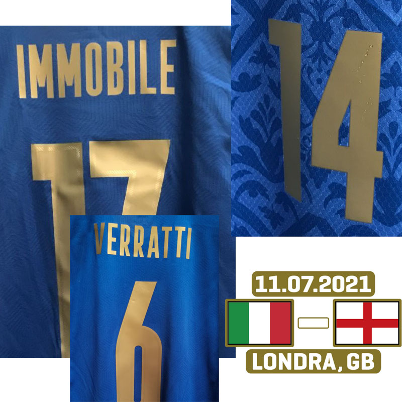 Home Textile 2021 EUR FINAL Match Worn Player Issue Bonucci Chiesa Insigne Immobile Jorginho Spinazzola With Finale MatchDetails Soccer Patch Badge, Player finale game
Home Textile 2021 EUR FINAL Match Worn Player Issue Bonucci Chiesa Insigne Immobile Jorginho Spinazzola With Finale MatchDetails Soccer Patch Badge, Player finale game