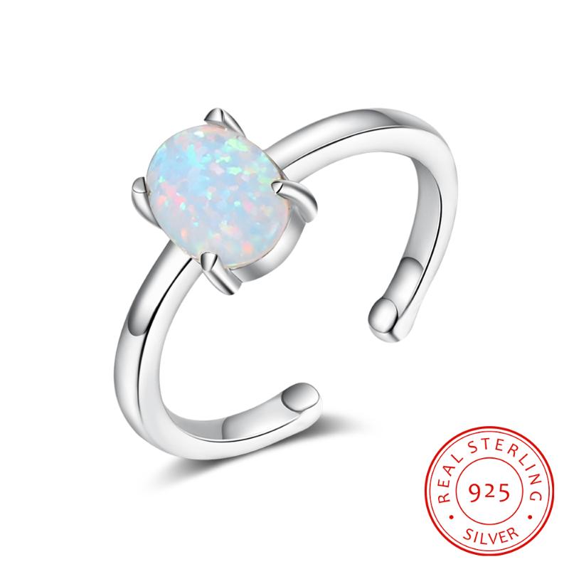 Cluster Rings 100% 925 Sterling Silver Opal Ring Women Adjustable Open Finger Band Fashion Statement Wedding Jewelry Gift For Girl
Cluster Rings 100% 925 Sterling Silver Opal Ring Women Adjustable Open Finger Band Fashion Statement Wedding Jewelry Gift For Girl