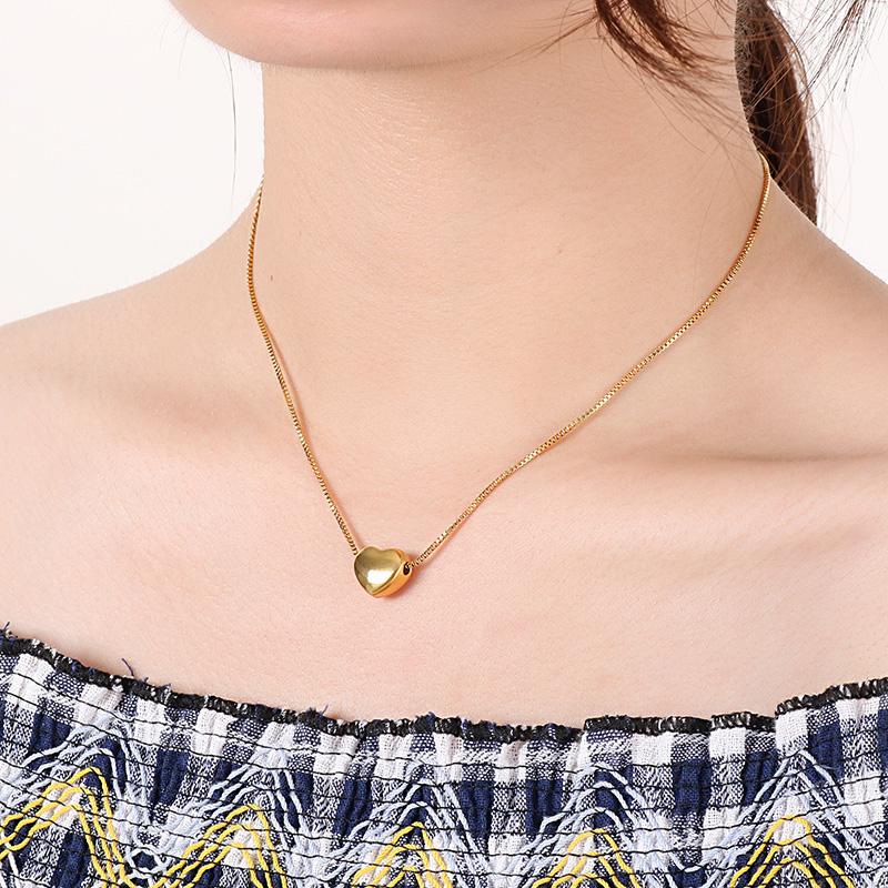 Pendant Necklaces Titanium Steel Love Heart Charm Necklace For Women Box Chain Wedding