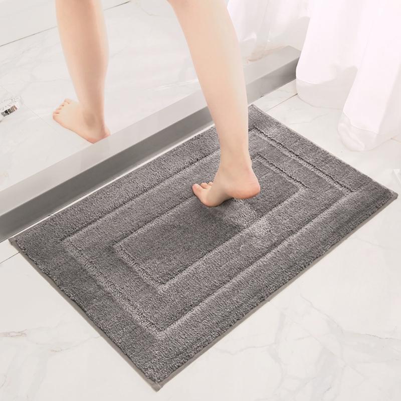 

Carpets 1Pcs Bathroom Mats Luxury Soft Absorbent Plush Gray Rugs-Non Slip For Tub Shower And Bath Room