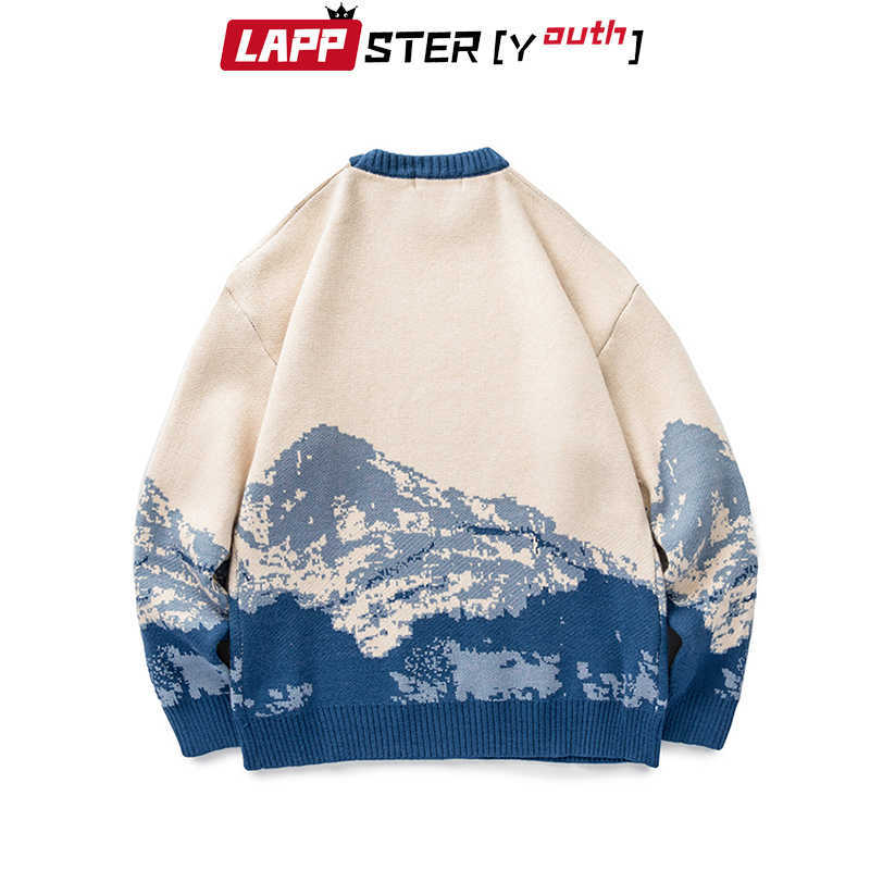 LAPPSTER-Youth Men Harajuku Moutain Winter Sweaters Pullover Mens Oversized Korean Fashions Sweater Women Vintage Clothes 210820