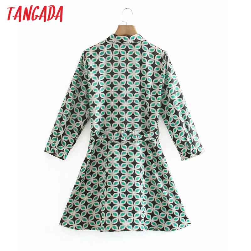 Fashion Women Flowers Print Shirt Long Sleeve Office Ladies Mini Dress with Slash XN318 210416