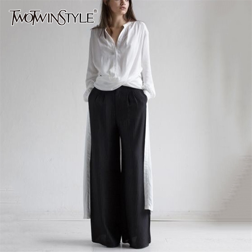 White Loose Side Split Dress For Women Lapel Long Sleeve Casual Minimalist Dresses Female Fashion Clothing 210520, Black
White Loose Side Split Dress For Women Lapel Long Sleeve Casual Minimalist Dresses Female Fashion Clothing 210520, Black