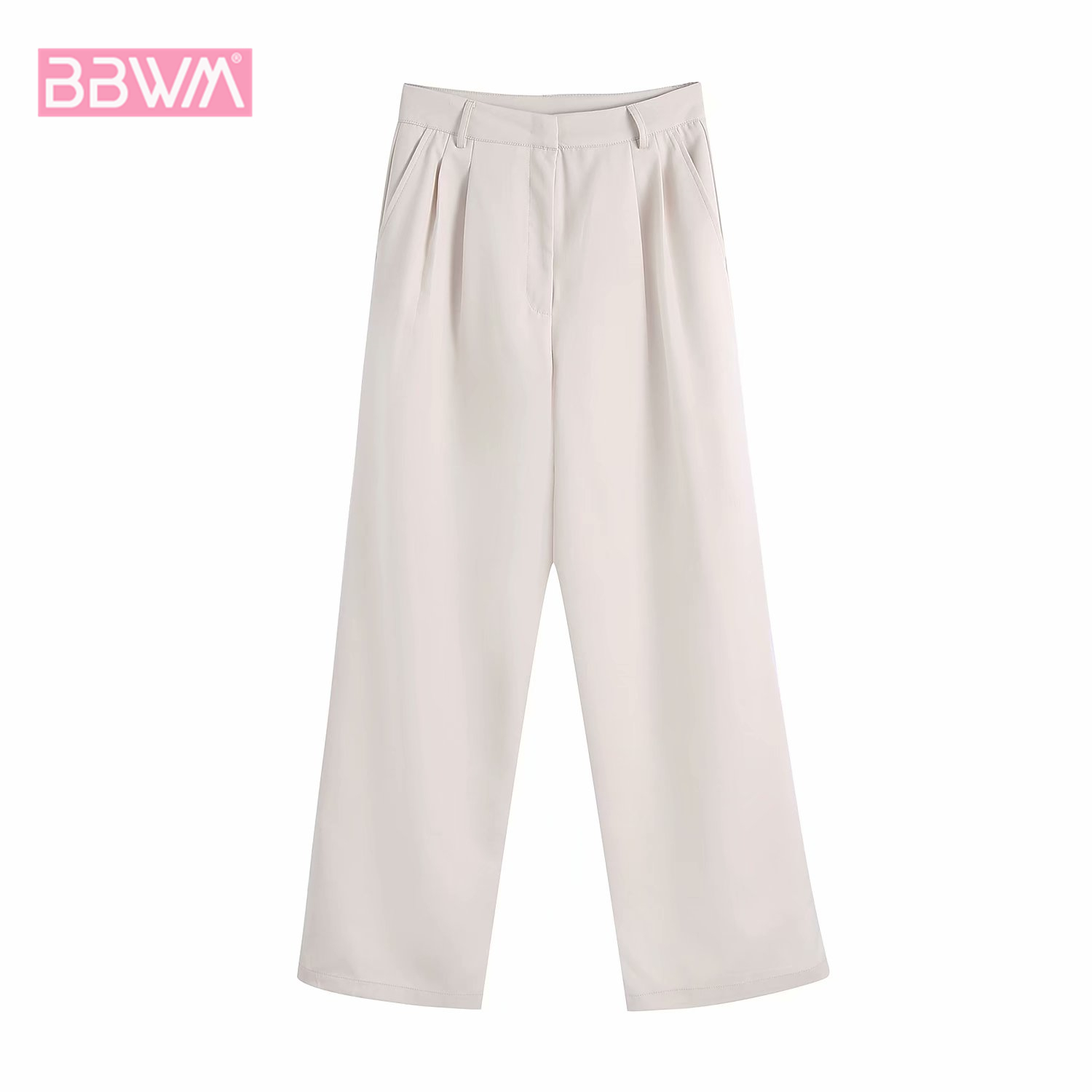 High Waist Pure Color Simple Western Chic Women's Pants Straight Wide-leg Loose Drape Female Suit Trousers 210507