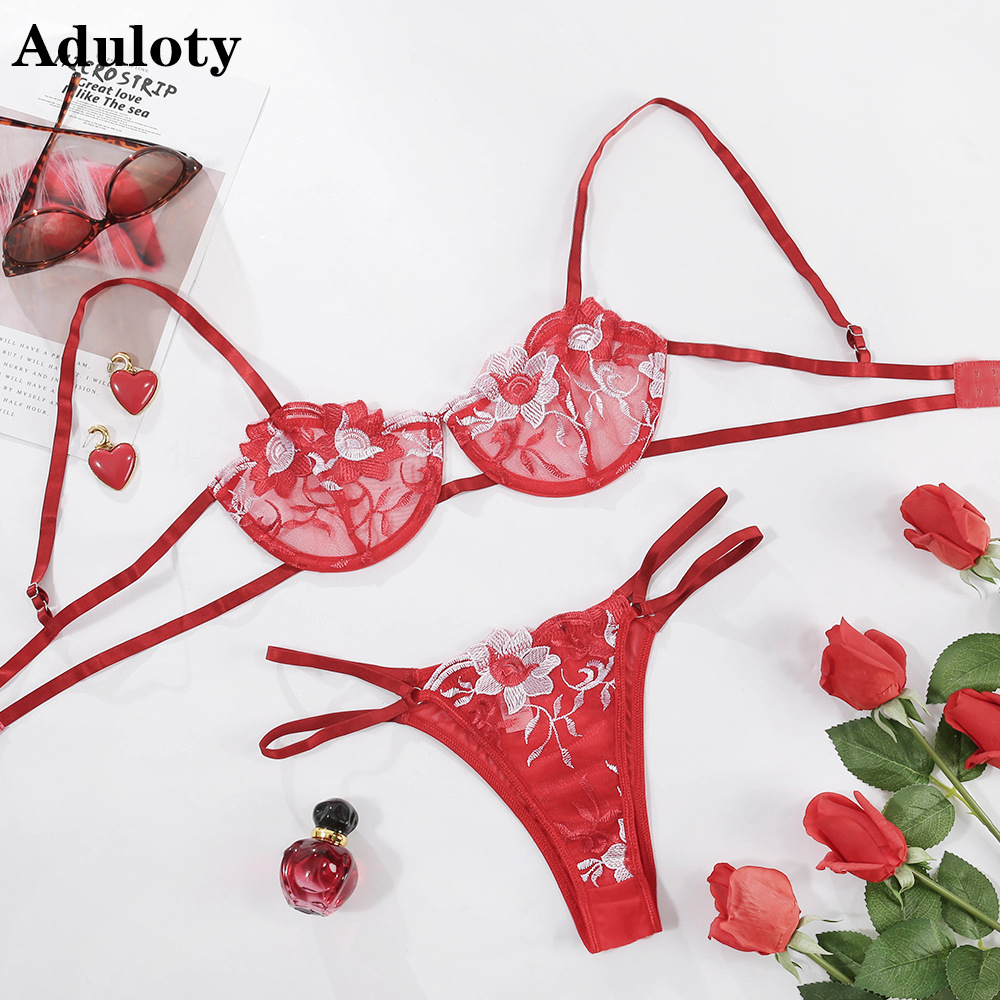 Aduloty 2021 New Womens Underwear Lace Embroidery Flower Lingerie Sexy Hot Erotic Intimates Bra Sets and Panties, Red
Aduloty 2021 New Womens Underwear Lace Embroidery Flower Lingerie Sexy Hot Erotic Intimates Bra Sets and Panties, Red