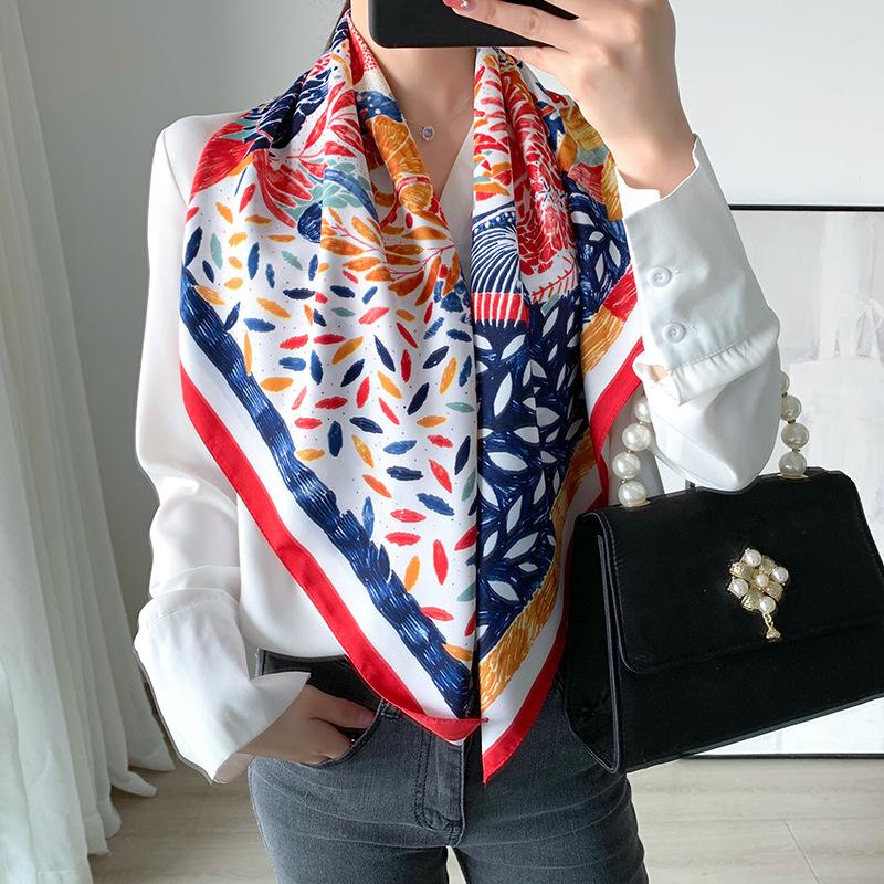 Scarves Foulard En Soie Fashion Silk Square Scarf For Women 90*90cm Neck Hair Tie Band Bag Warp Soft Neckerchief Hijab Female
Scarves Foulard En Soie Fashion Silk Square Scarf For Women 90*90cm Neck Hair Tie Band Bag Warp Soft Neckerchief Hijab Female